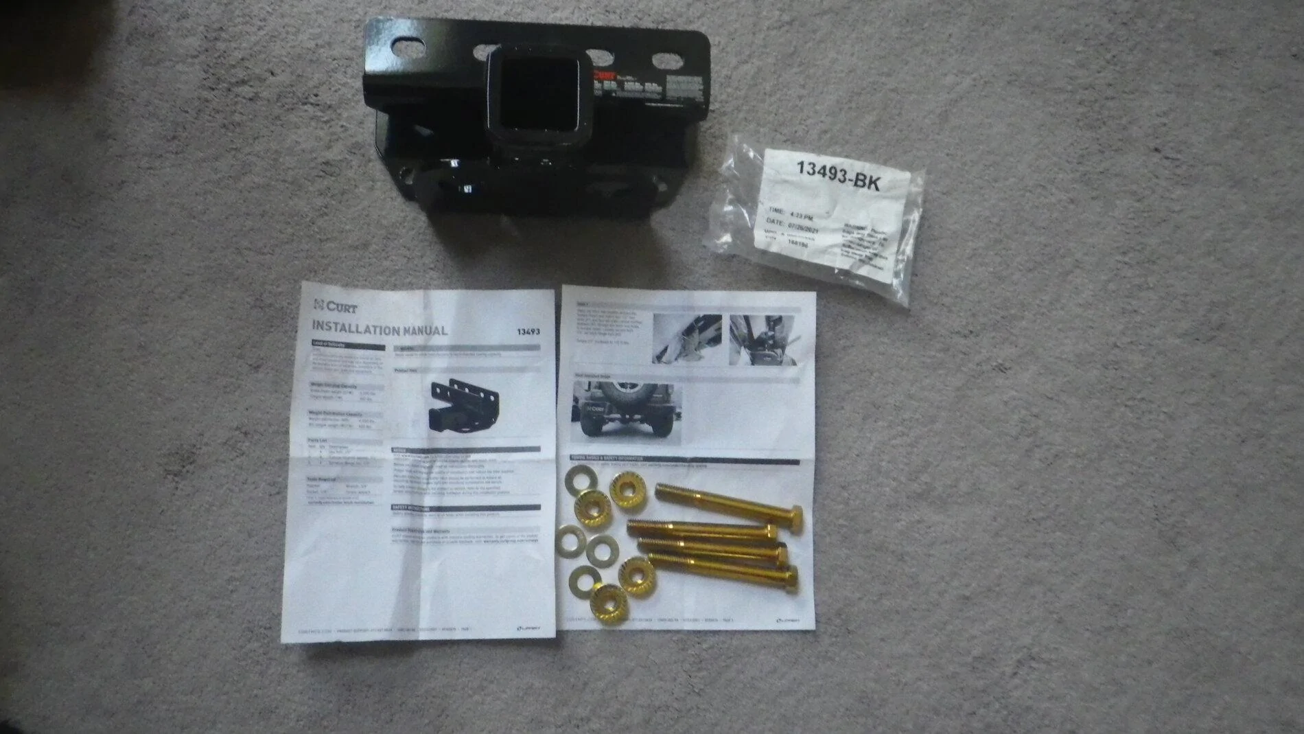 Ford Bronco UPDATE new Drawtite extended hitch now available.  Aftermarket trailer hitch, Curt CRT-13493, arrived. No drilling required IMGP5384
