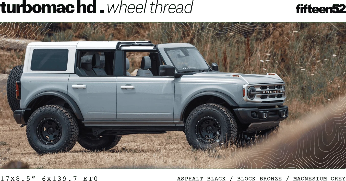 Ford Bronco Turbomac HD _  / / 2021+ Bronco Wheel Thread TurbomacHD_TopBanner-Fifteen52-Bronco6g