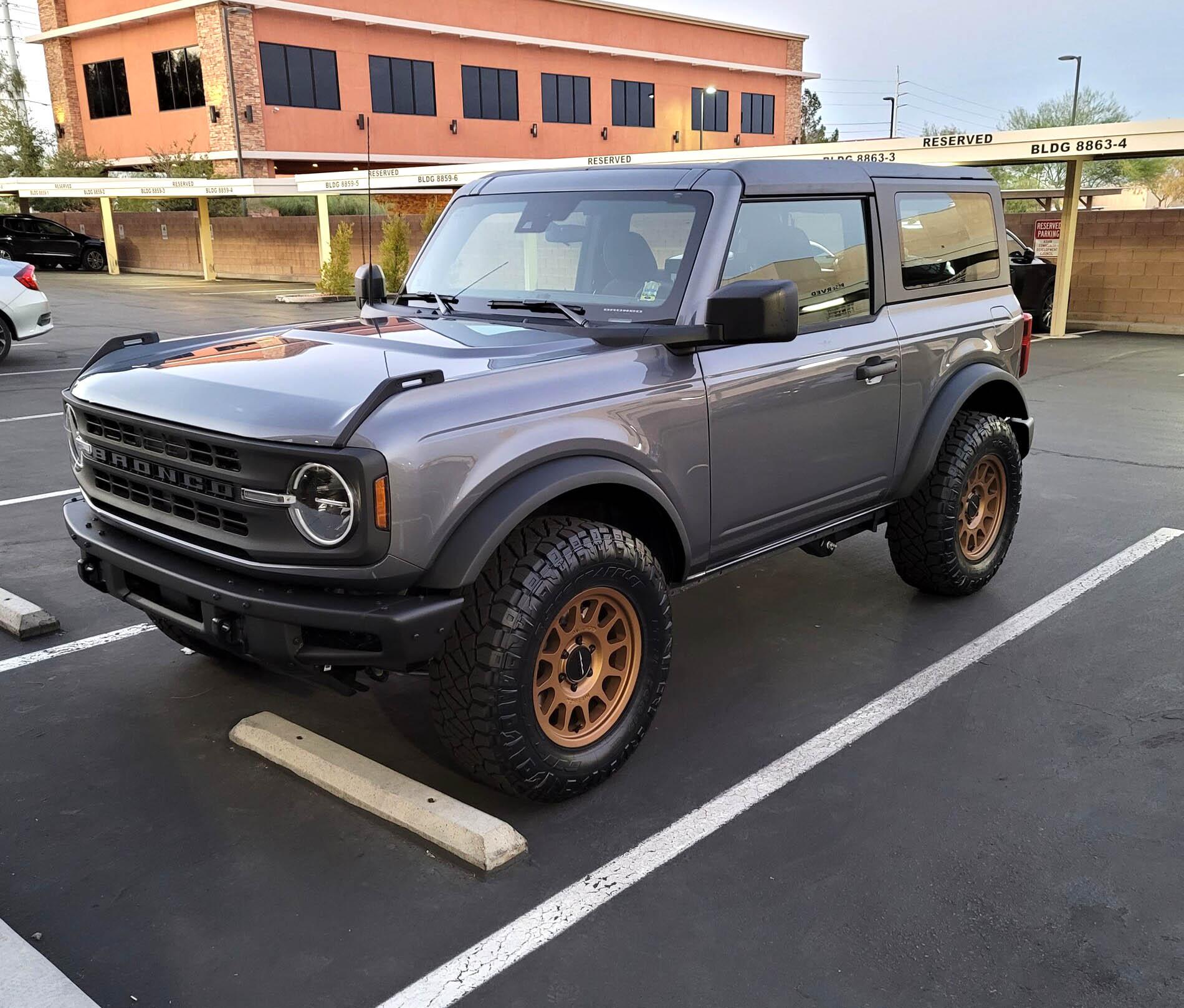 Ford Bronco Thar She Blows. Base 2-door delivered and now wearing bronze Method wheels 2021 Bronco Carbonized Gray Bronze Wheels Method