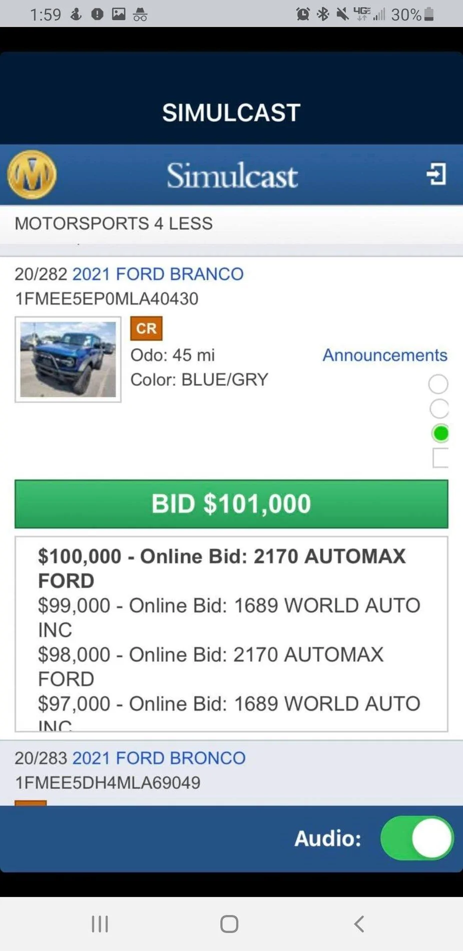Ford Bronco First Edition at Auction Screenshot_20210811-135912_Facebook