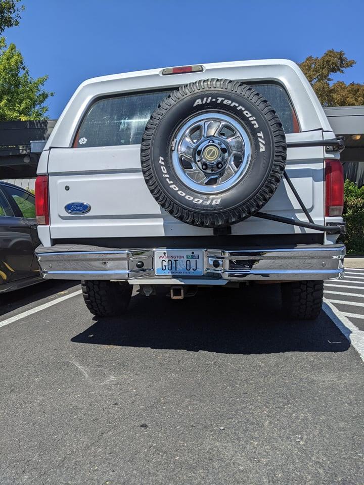 Ford Bronco Custom vanity license plate for Bronco? Got OJ