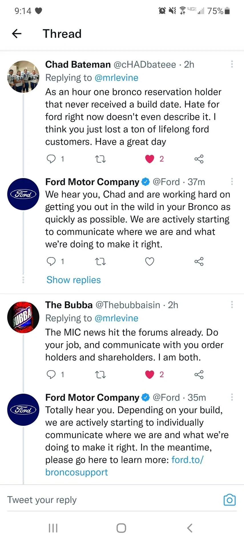 Ford Bronco 📣 Ford announces MIC hardtop solution (program 21B49): unscheduled orders will get MY2022, delivered & built Broncos will have tops replaced Screenshot_20210812-091414_Twitter