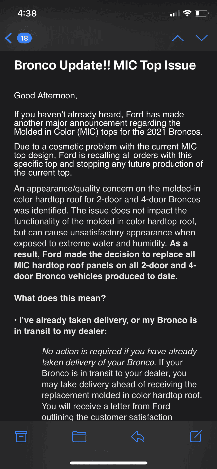 Ford Bronco MIC email from my dealership 4BC4E482-1486-42D5-BC55-B04B17FE3154