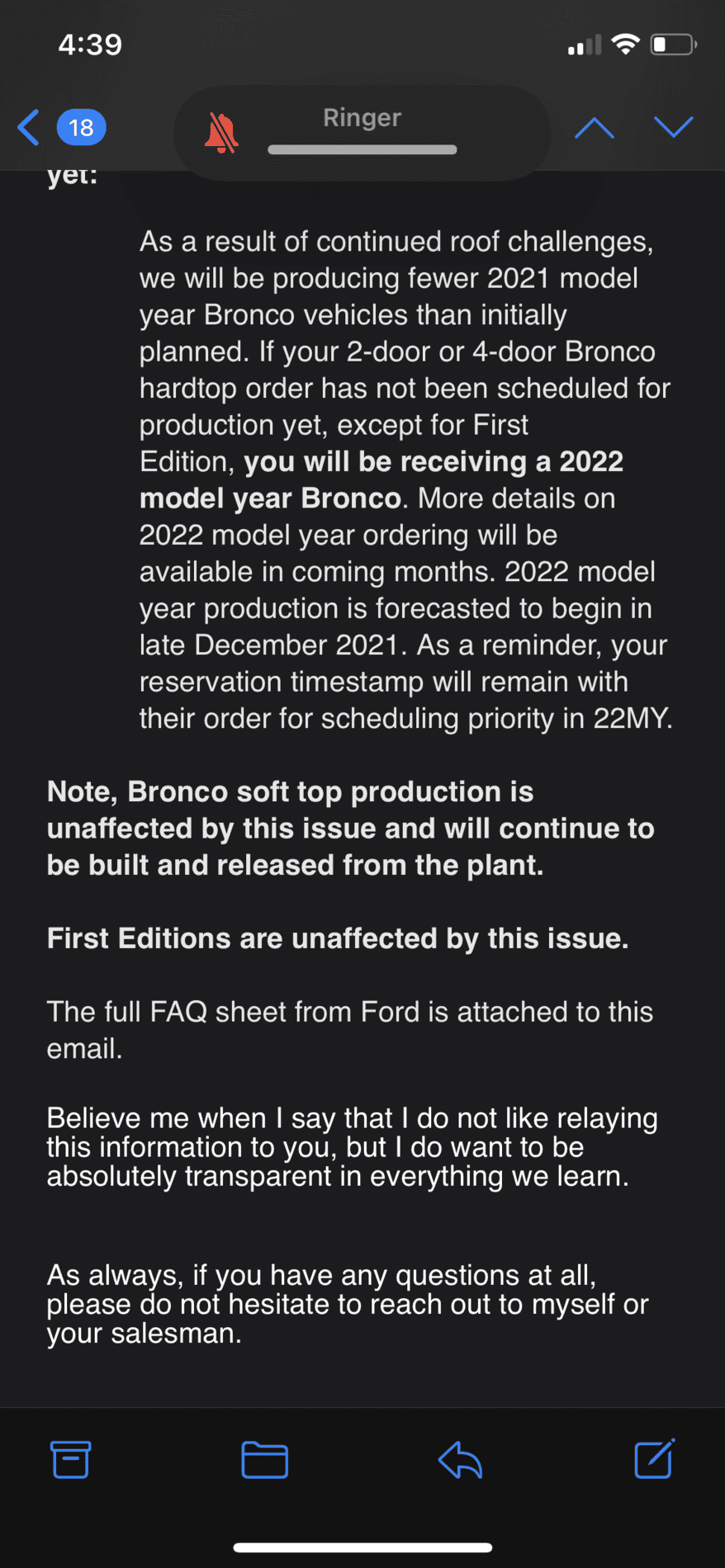 Ford Bronco MIC email from my dealership 717F1A06-1317-4B51-A17B-1F39C99B04D2