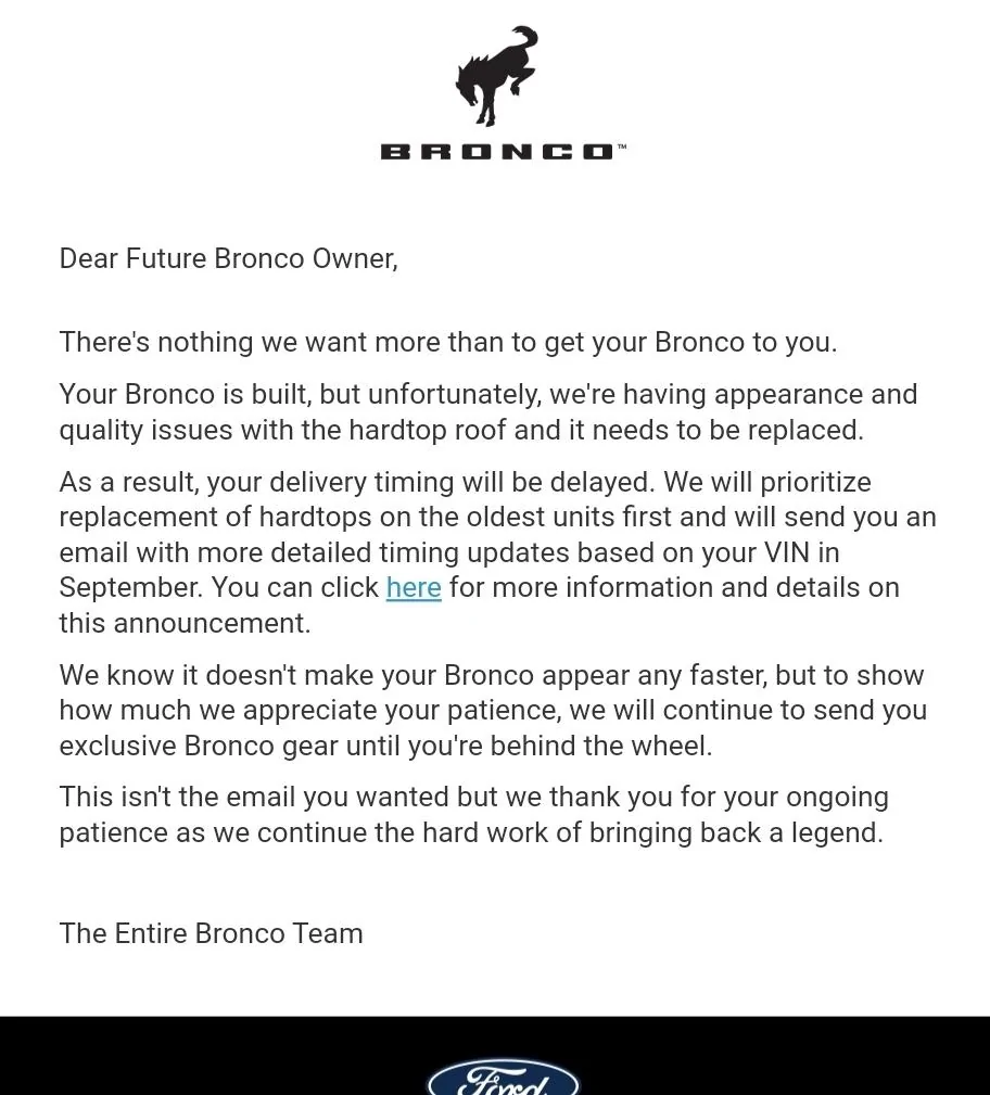 Ford Bronco Produced 7/22 and nothing since SmartSelect_20210817-205417_Email
