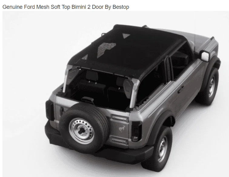 Ford Bronco Bimini top - non-mesh - 1629303838011