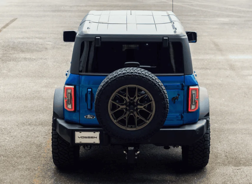 Ford Bronco 20's Vossen Wheels on Velocity Blue Wildtrak Bronco 1629310814806