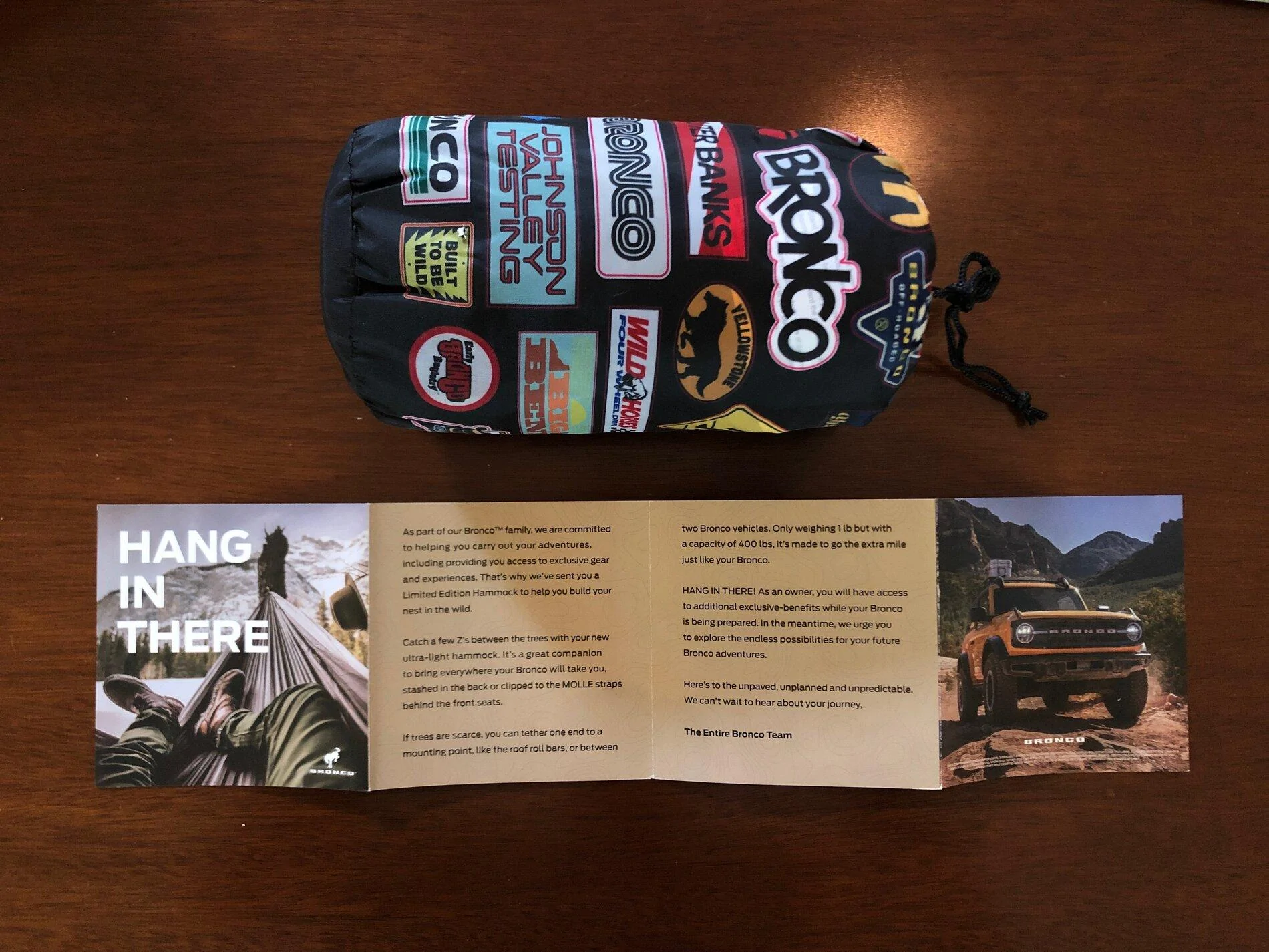 Ford Bronco Hammock swag gift thread IMG_0547