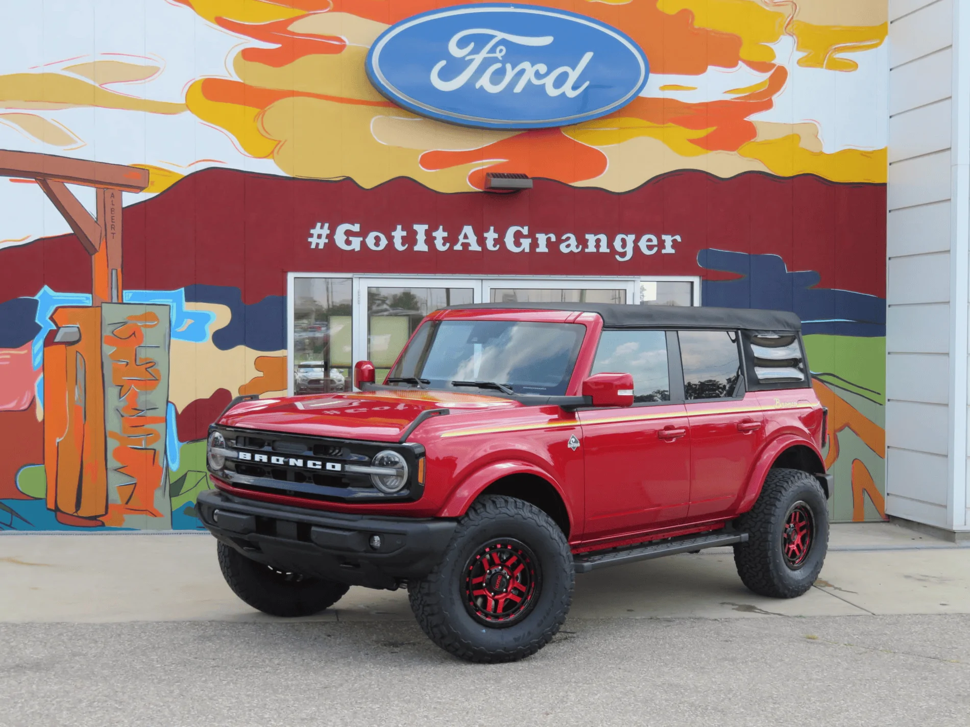 Ford Bronco Our Rapid Red Outer Banks w/ KMC Recons 17x 8.5, BFG 315/70/17, 4WP Level Kit, Ford Retro Graphics Kit 1629317240140