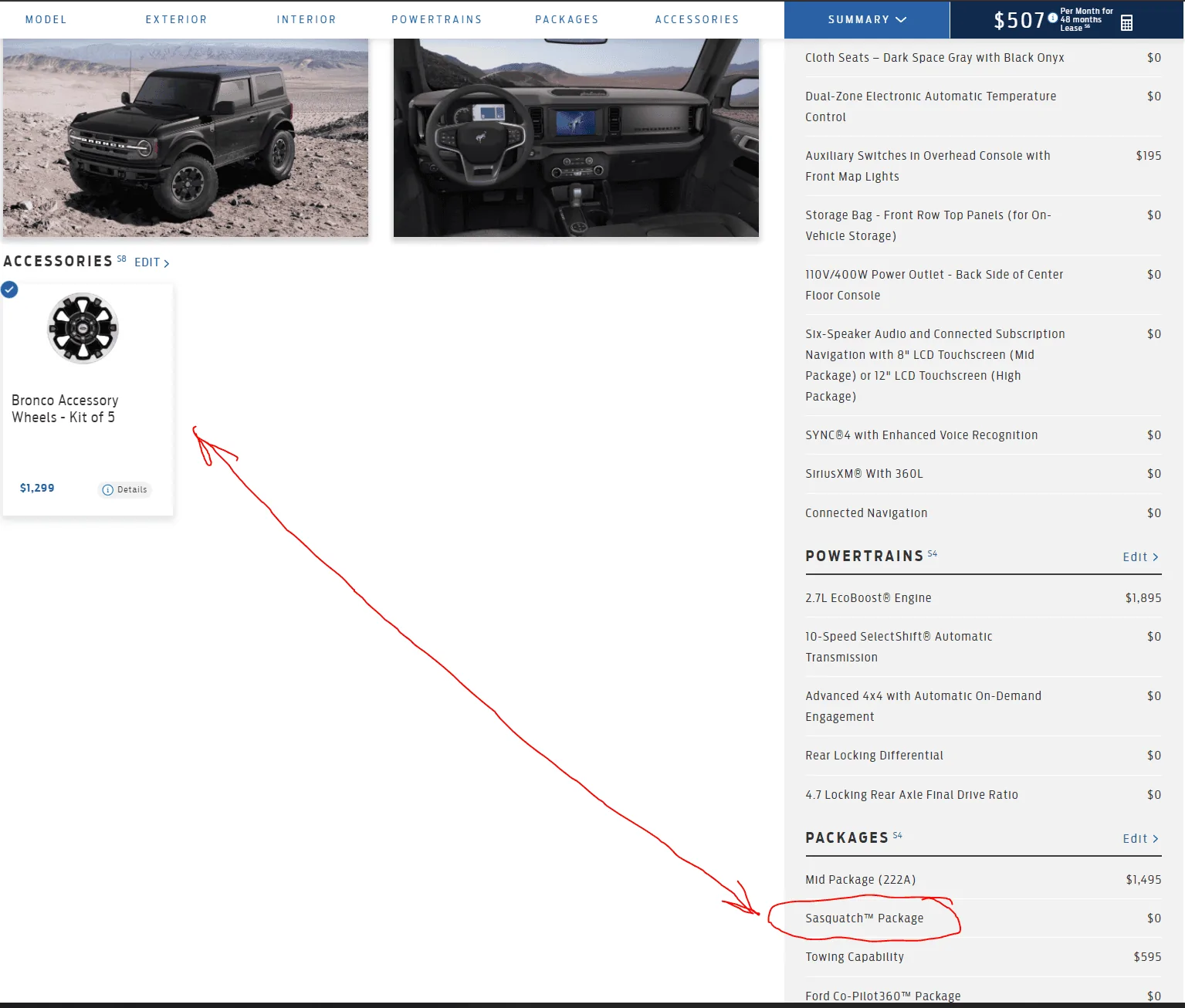 Ford Bronco New Sasquatch Wheel Option or system Glitch? 1629343737874