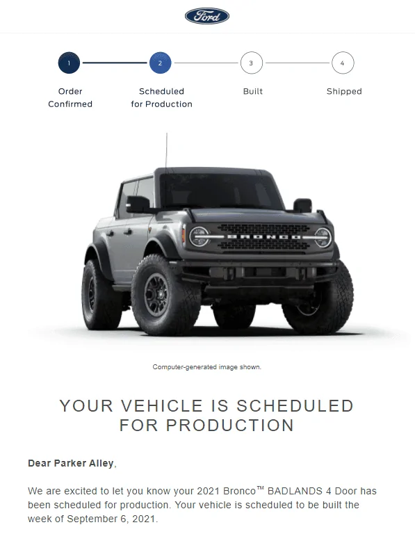 Ford Bronco 📬 8/19 Scheduling Email Received Group 1629385817214