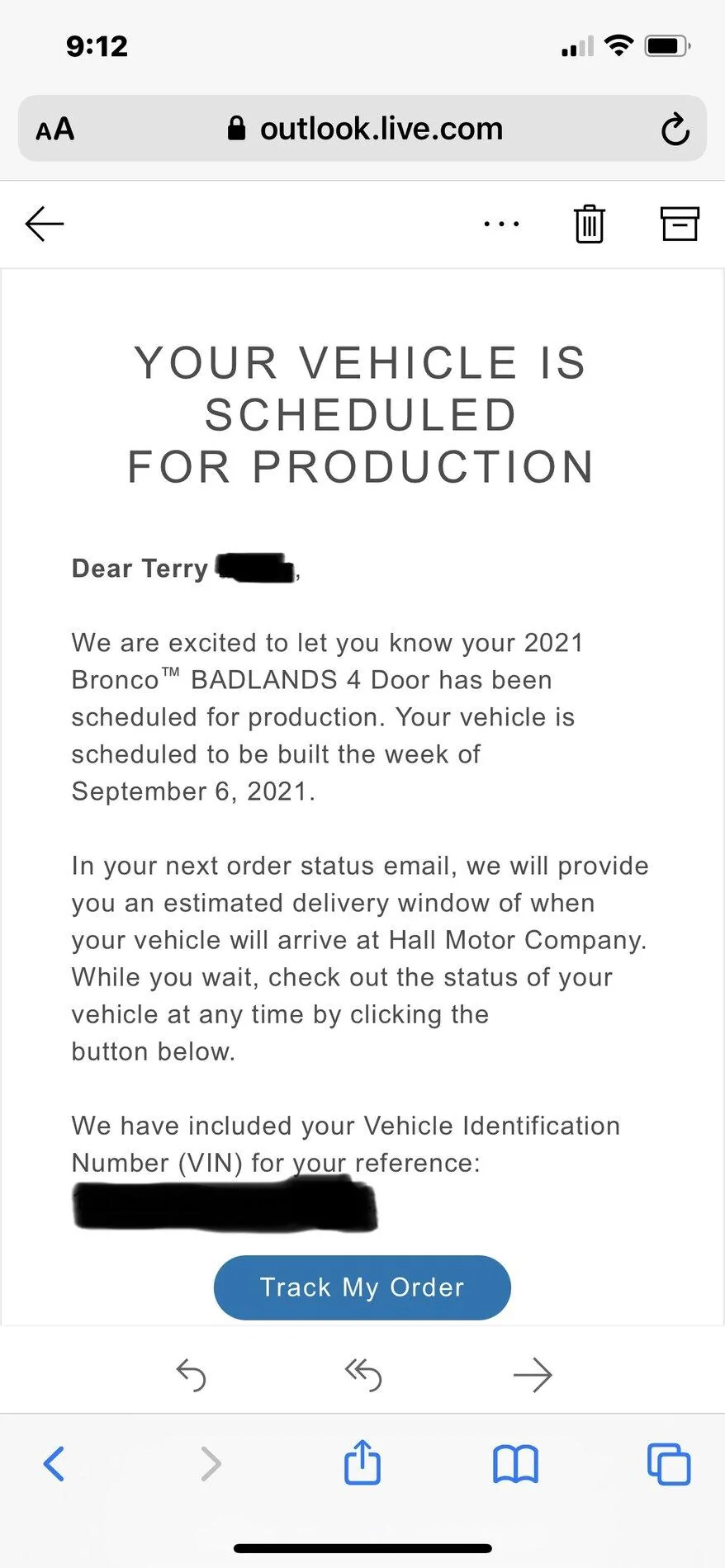 Ford Bronco 📬 8/19 Scheduling Email Received Group 034F36EE-C562-4DF7-A66D-A415DC7BF905
