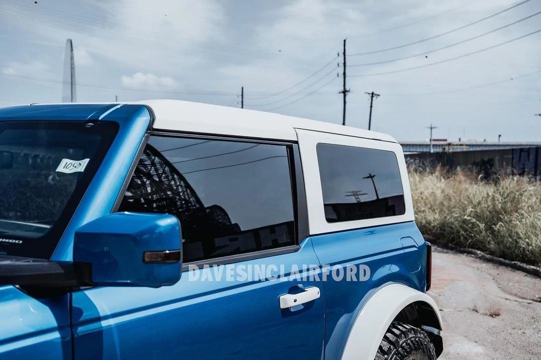 Ford Bronco A Velocity Blue Bronco Goes Retro With White Roof + White Fender Flares b3590152-6816-49b6-a716-f758619b5dea-jpeg