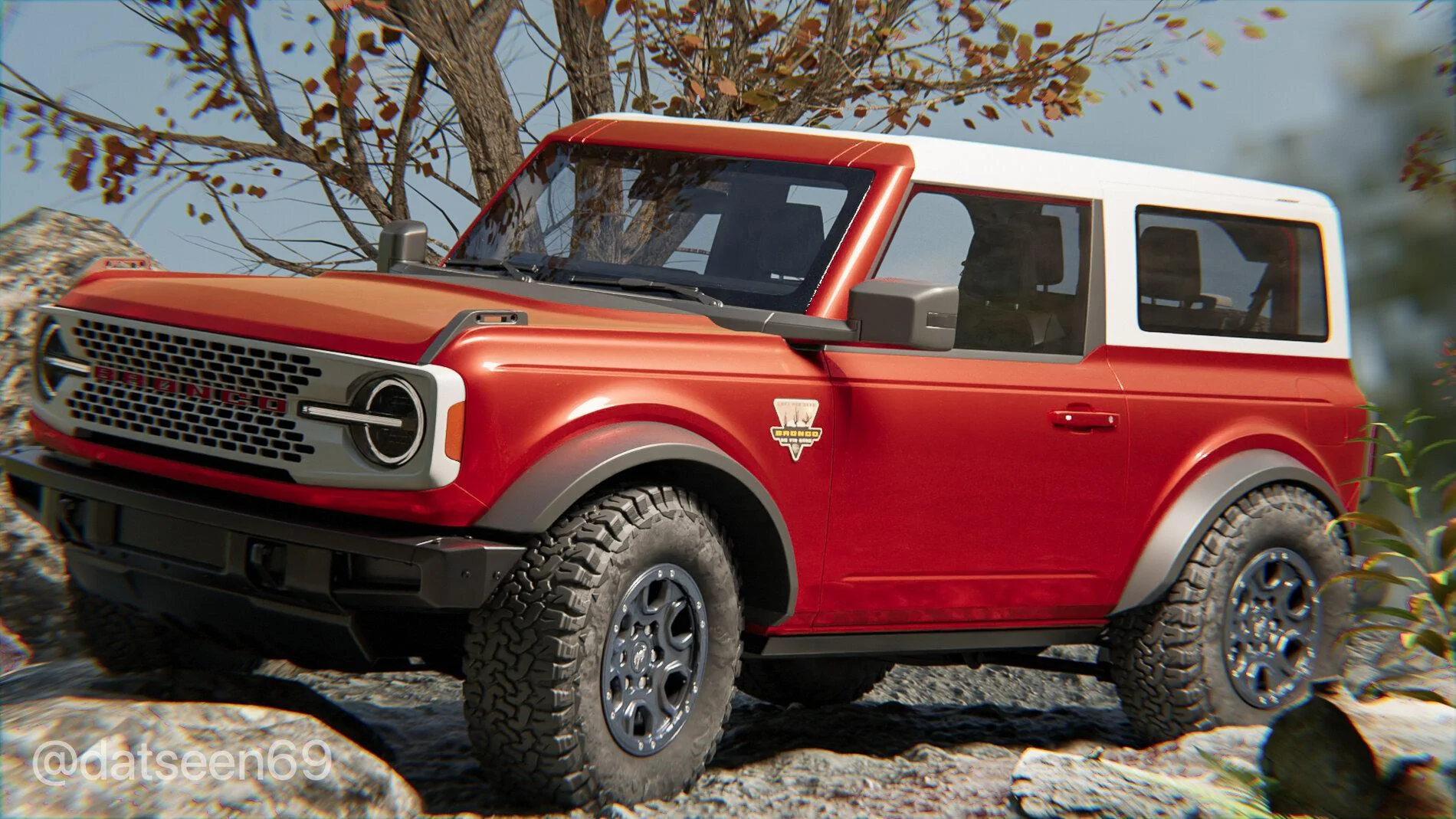 Ford Bronco [RENDER] Hot Pepper Red Bronco with MIC top and white top untitled56