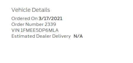 Ford Bronco VIN now shows as NULL in Tracker 1629657511778