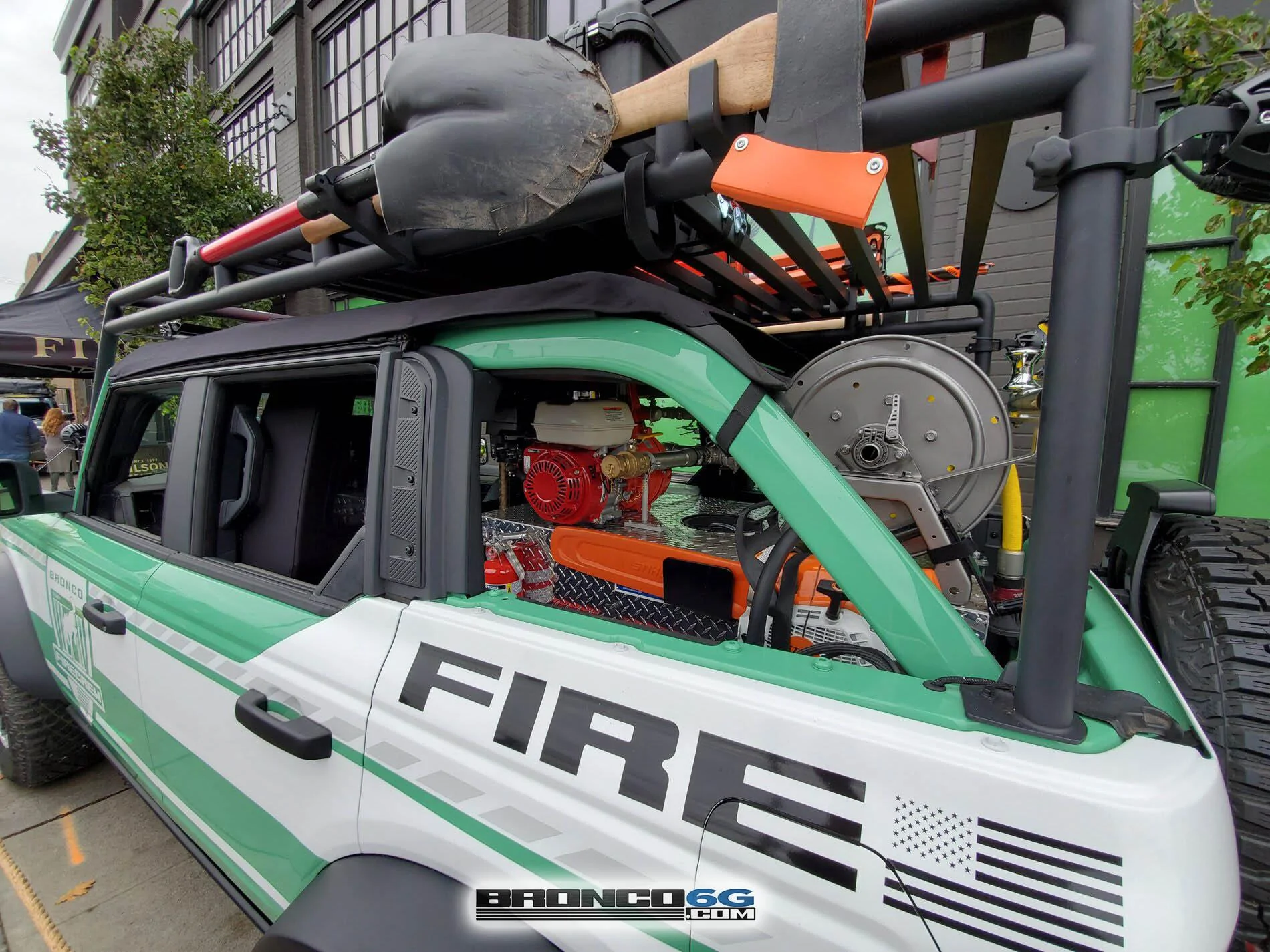 Ford Bronco Rack ideas for a soft top 2022 Filson Bronco Wildland Fire Rig Concept 10