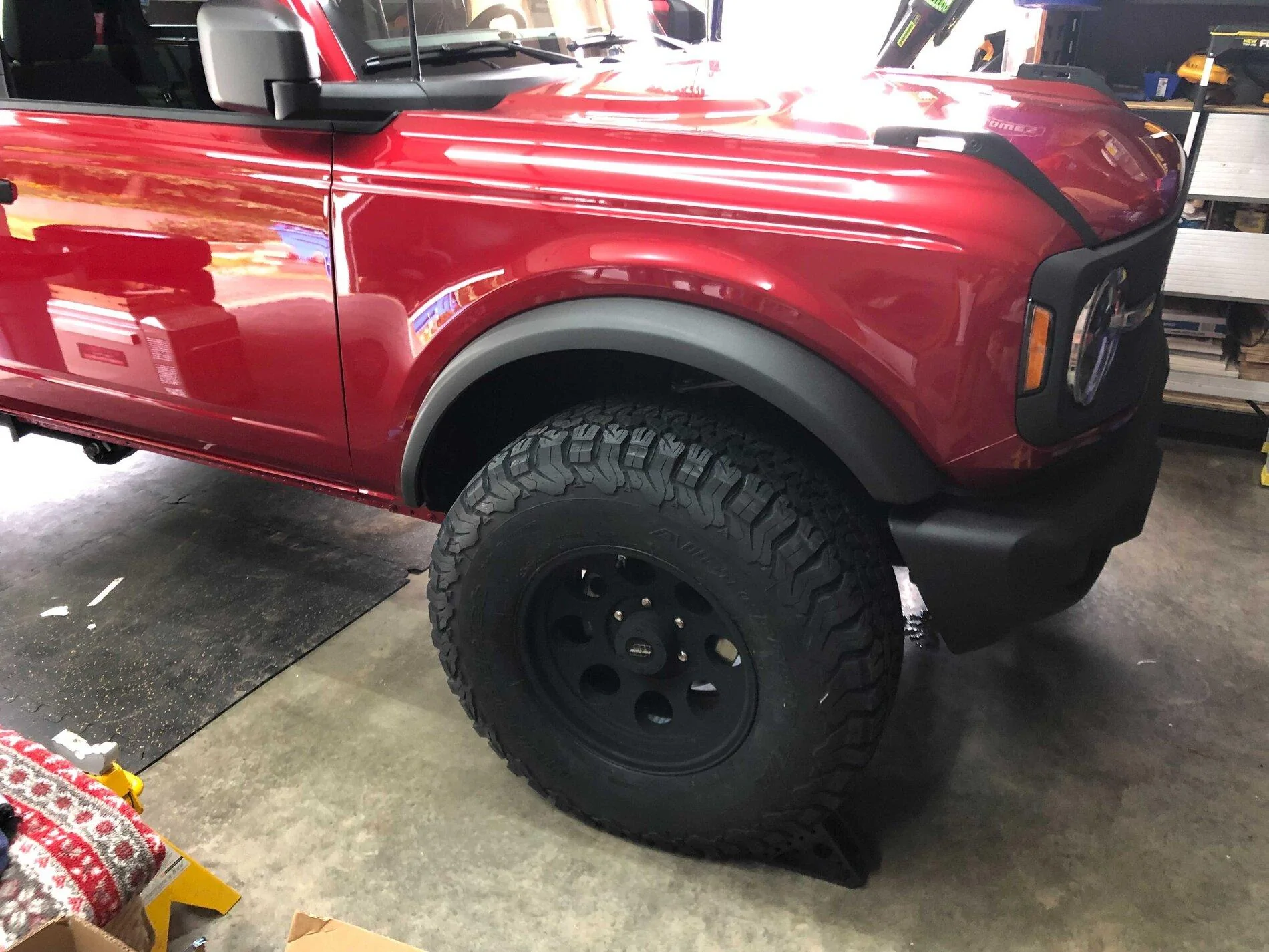 Ford Bronco 🦄 Modified my unicorn Base Bronco 2-Door: BFG A/T KO2, Upgraded Speakers, Rear Seat Delete, Sasquatch Flares, Stripes & CB Radio Image from iOS (3)