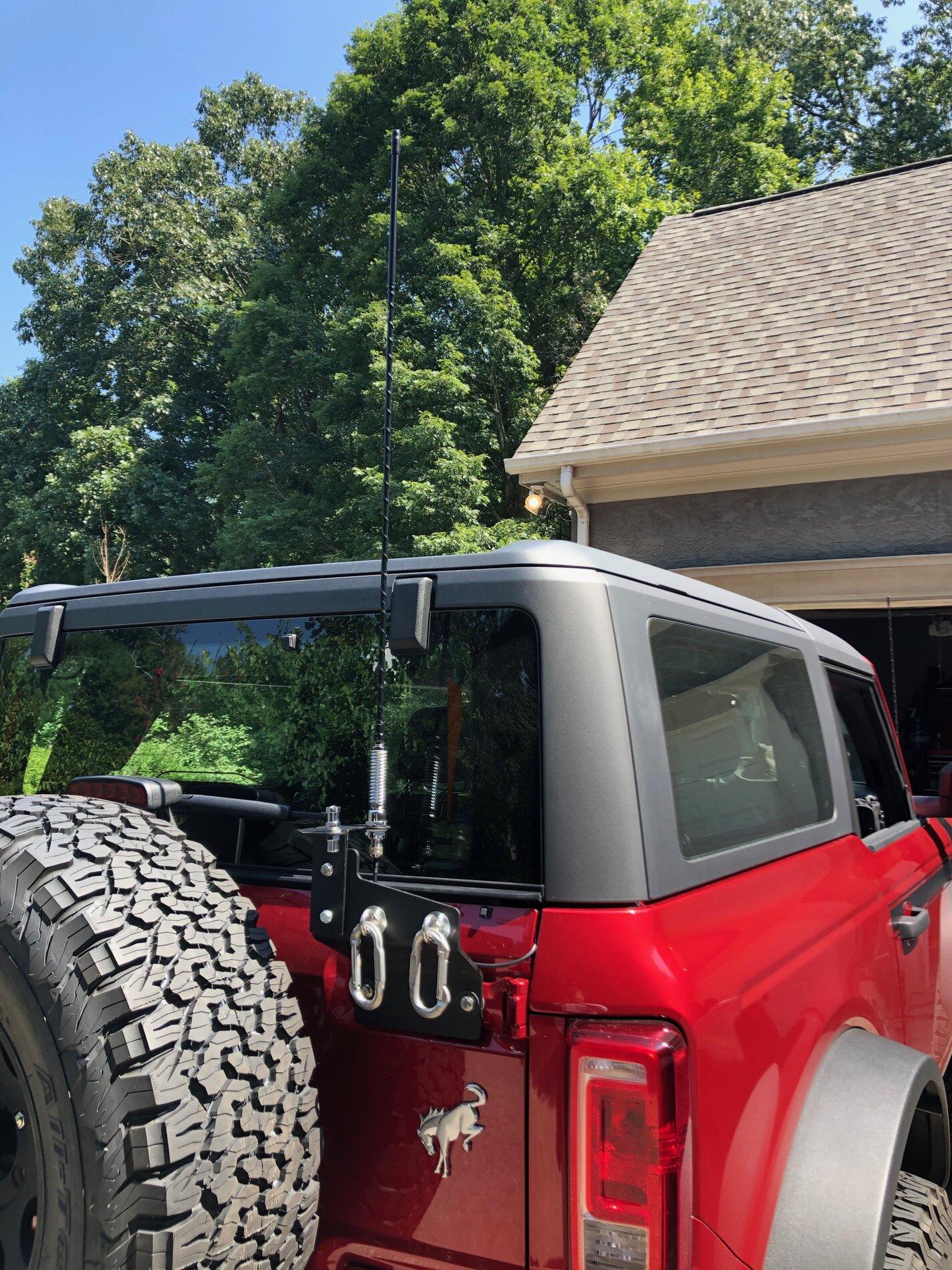 Ford Bronco 🦄 Modified my unicorn Base Bronco 2-Door: BFG A/T KO2, Upgraded Speakers, Rear Seat Delete, Sasquatch Flares, Stripes & CB Radio IMG_4534