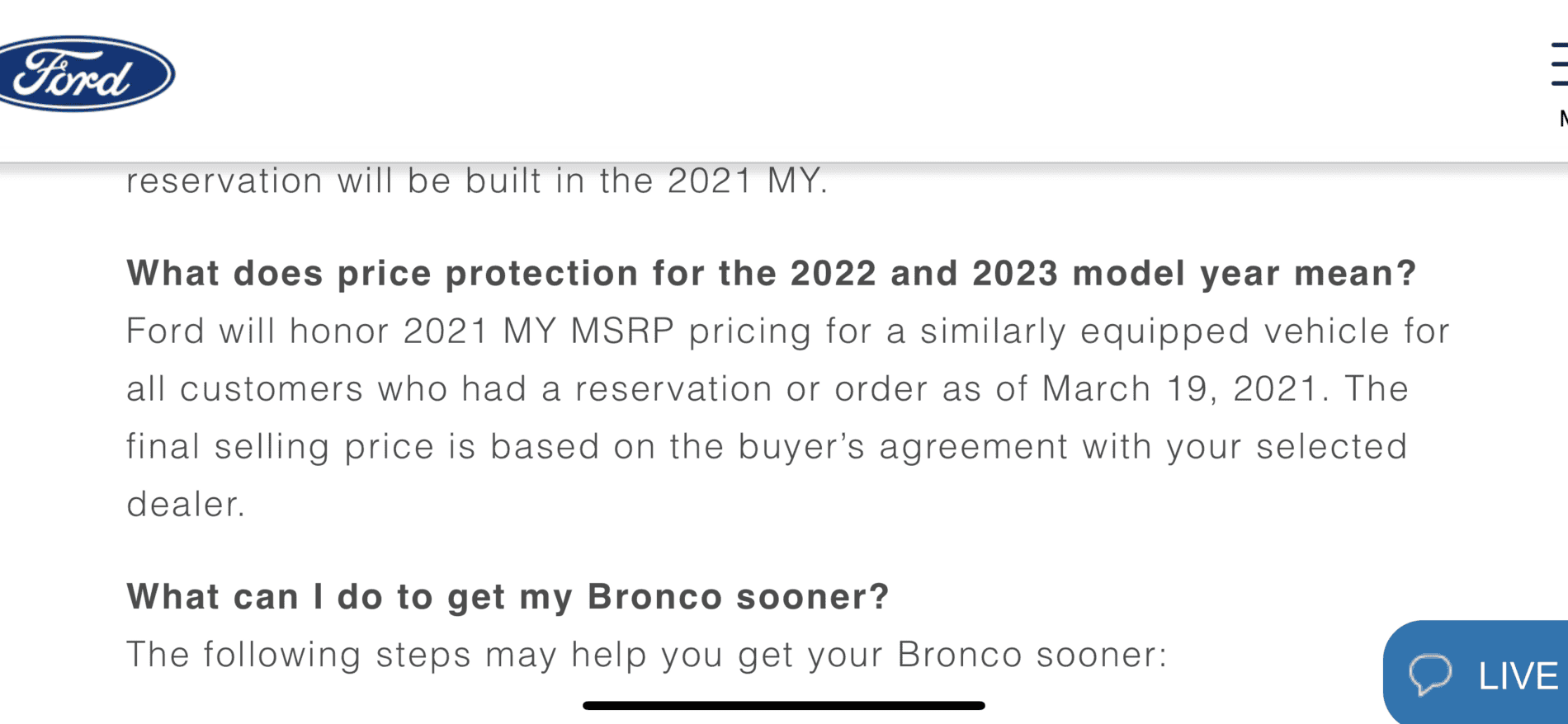 Ford Bronco Reservation program ends for the Bronco - No NEW Reservations E1E0D9B4-6C1B-42C3-87D5-8BA698D57D8E