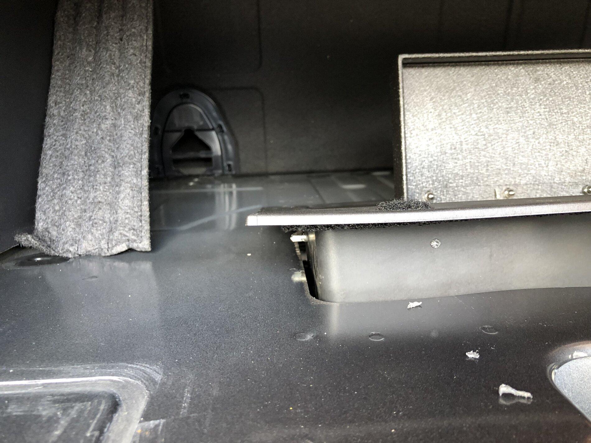 Ford Bronco Cargo Safe (Locking Storage) by Console Vault - installation and review on 2021 Bronco 9 screw over metal