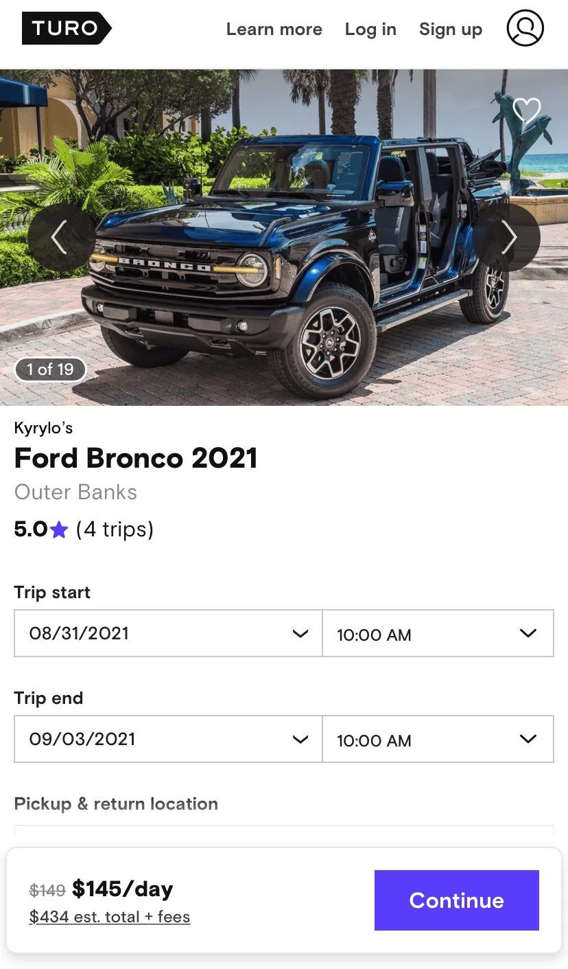 Ford Bronco First Bronco on Turo 1630278645048
