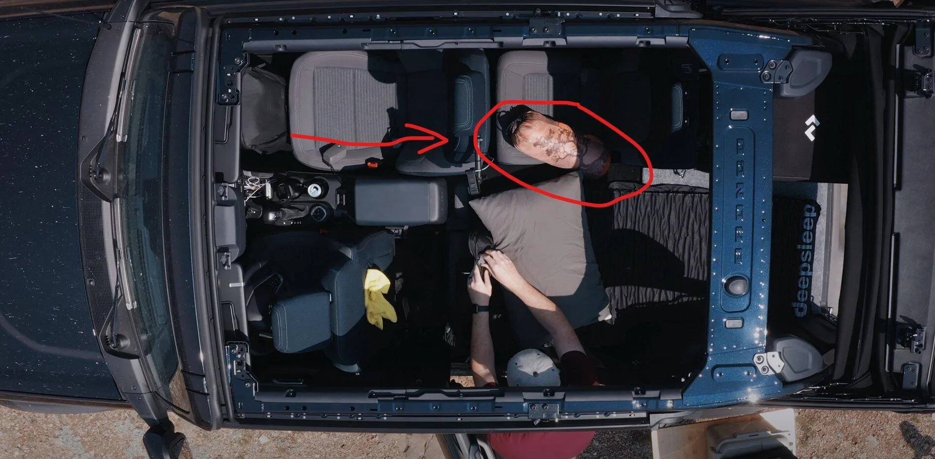 Ford Bronco DIY Sleep Platform In Use on 4-Door Bronco ww3