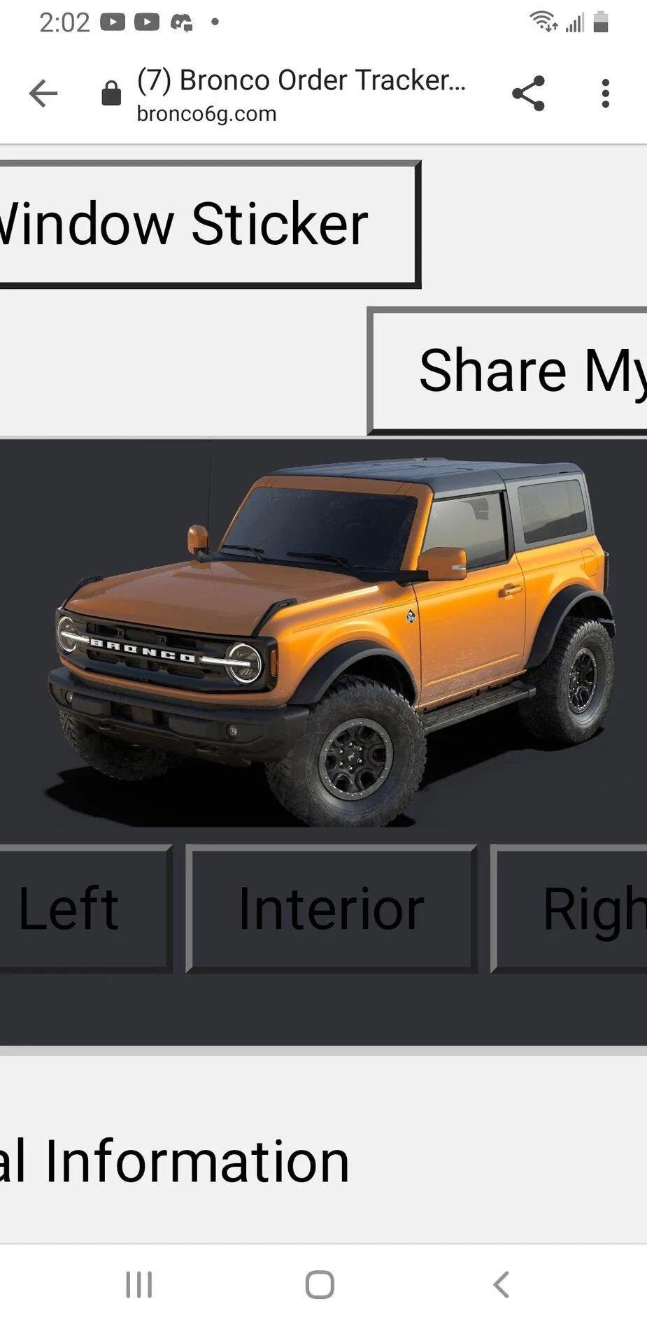 Ford Bronco Bronco Team 2 door. Screenshot_20210807-140215_Chrom