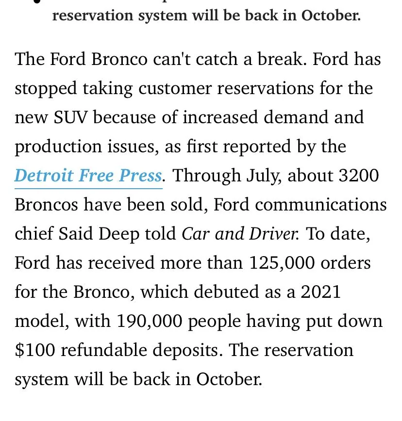 Ford Bronco Reservation program ends for the Bronco - No NEW Reservations 24CF2A7D-C3B2-4672-99CE-4271D4DE3F74