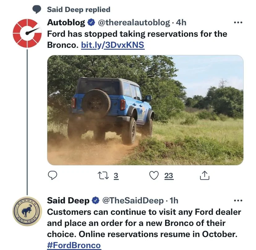 Ford Bronco Reservation program ends for the Bronco - No NEW Reservations 4FBE4AF7-EDD2-422F-AAEE-0817C7976371