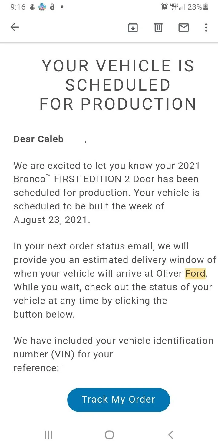 Ford Bronco [Update: Scheduling Cancelled For 10/18 Build Week] Granger Bronco Scheduling Previews as of 8/31. Including 2-Door and MIC top 20210831_212015