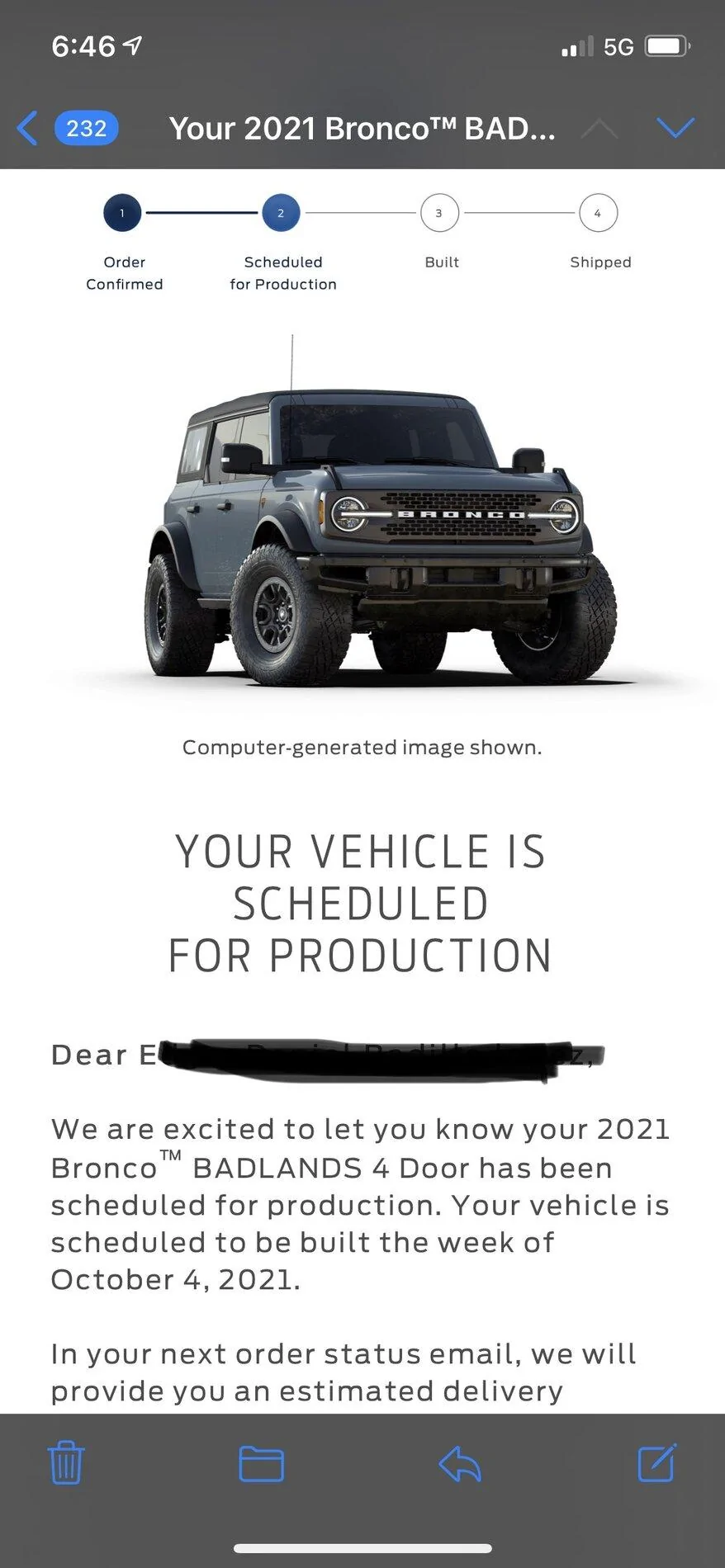 Ford Bronco 📬 9/2 Scheduling Email Received Group! DA651667-6172-4453-A9DC-9A1B519091E6