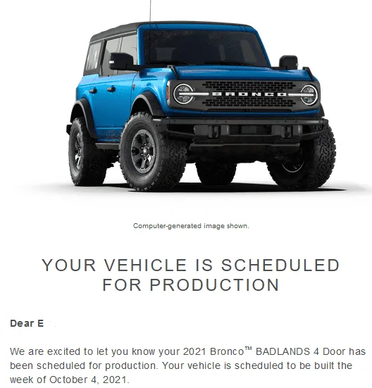 Ford Bronco 📬 9/2 Scheduling Email Received Group! 1630594745127