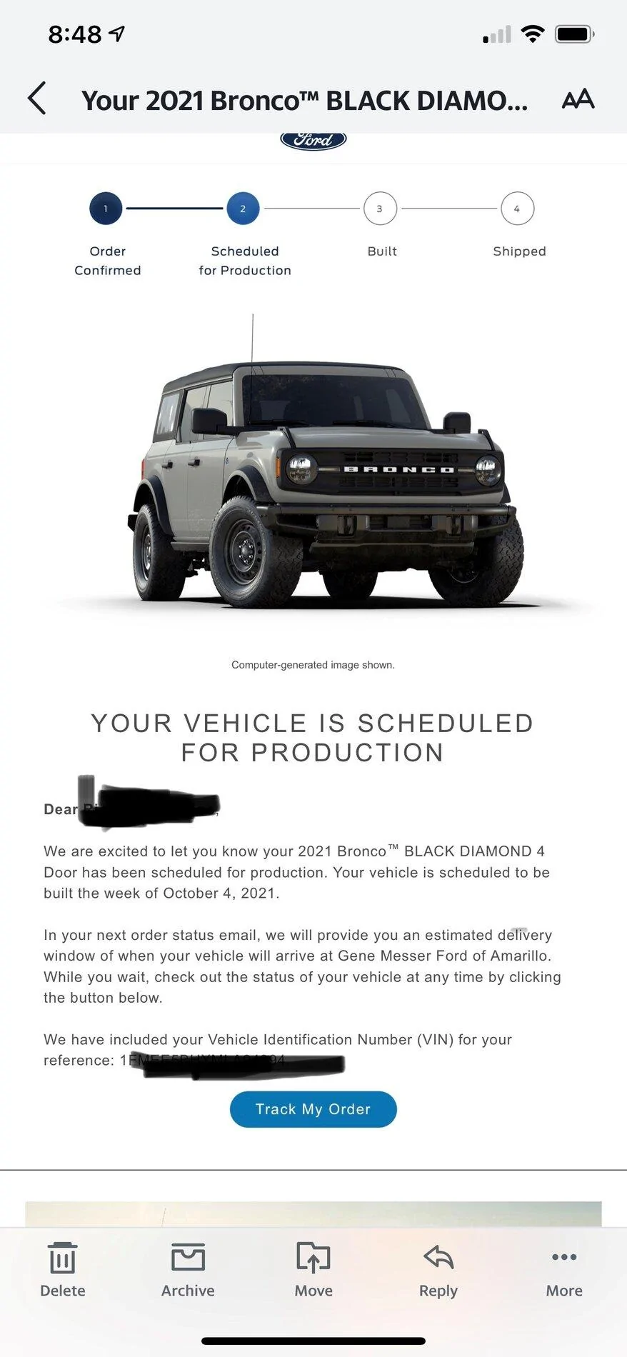 Ford Bronco 📬 9/2 Scheduling Email Received Group! bd