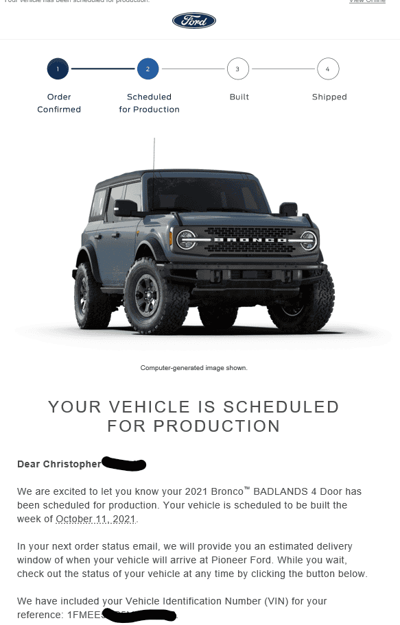 Ford Bronco 📬 9/2 Scheduling Email Received Group! 1630595508587