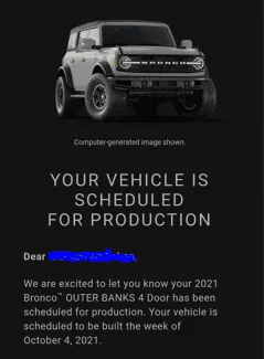 Ford Bronco 📬 9/2 Scheduling Email Received Group! 1630595700374