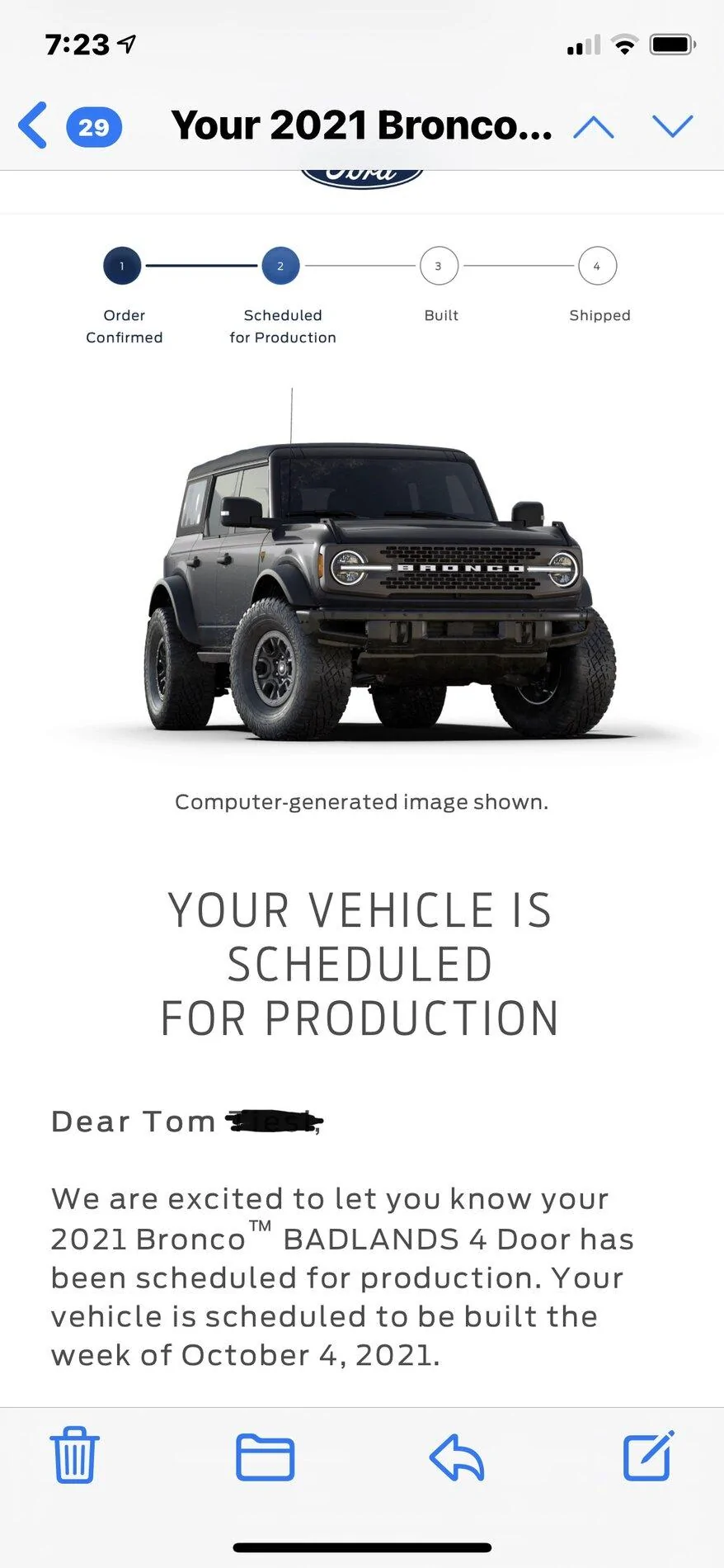 Ford Bronco 📬 9/2 Scheduling Email Received Group! 96CA2582-70C5-4315-B07B-12A161F4D3A7_1_201_a