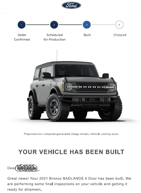 Ford Bronco 📬 9/2 Scheduling Email Received Group! 1630601649464