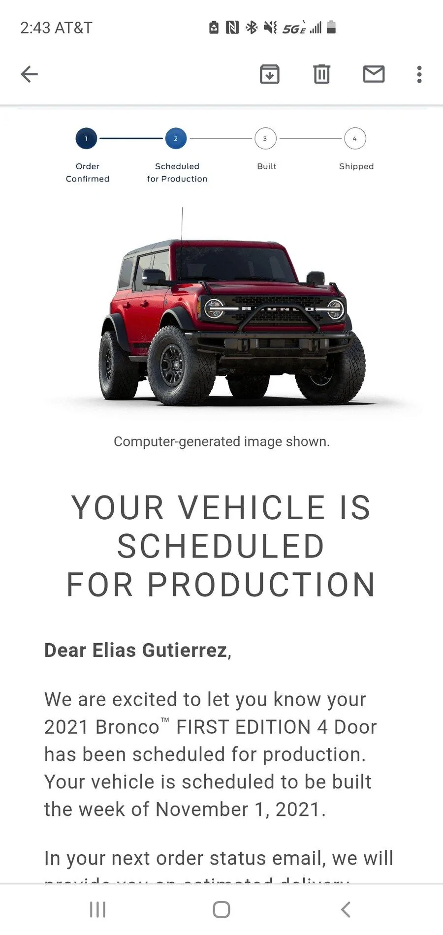 Ford Bronco 📬 9/2 Scheduling Email Received Group! Screenshot_20210902-144352_Gmail