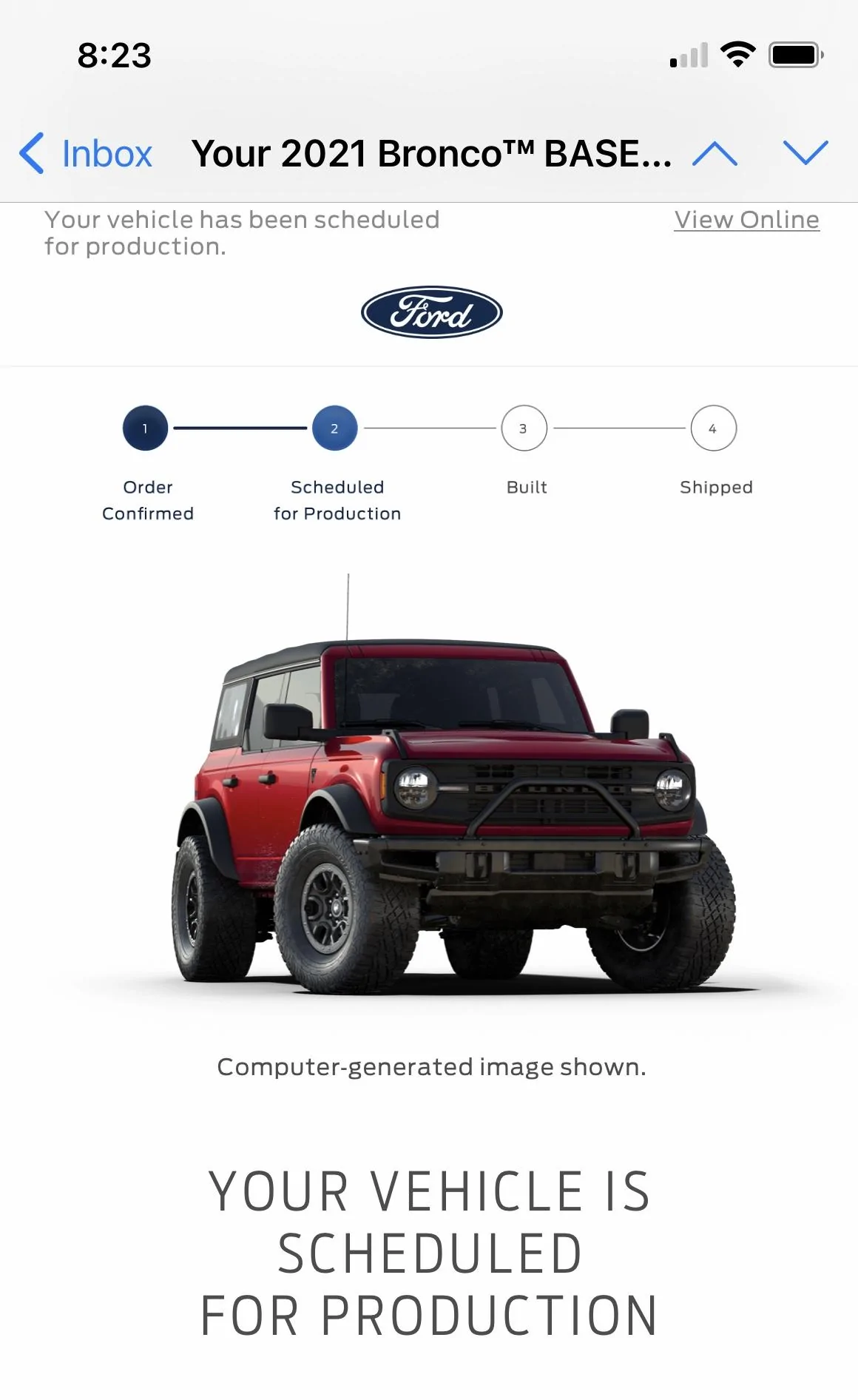 Ford Bronco 📬 9/2 Scheduling Email Received Group! BAA5C74A-8652-49FE-BE9E-27C1CC004287