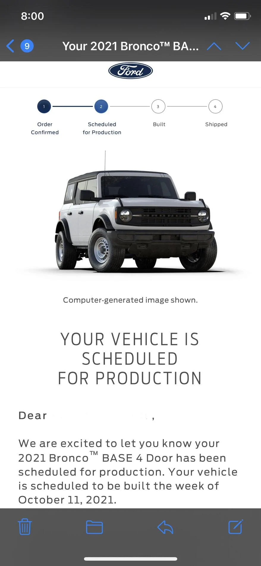 Ford Bronco 📬 9/2 Scheduling Email Received Group! A9851129-EE80-4F8E-A00E-C10C7B3B53B0
