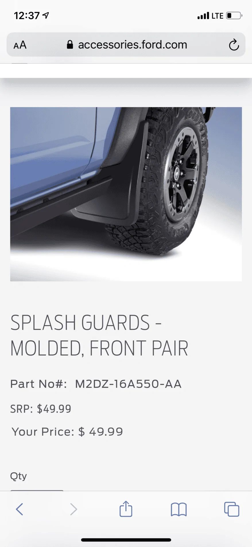 Ford Bronco Mud flaps/ Splash guards for Outerbanks F20152D2-CAFA-4AD1-AE7D-58B853371011