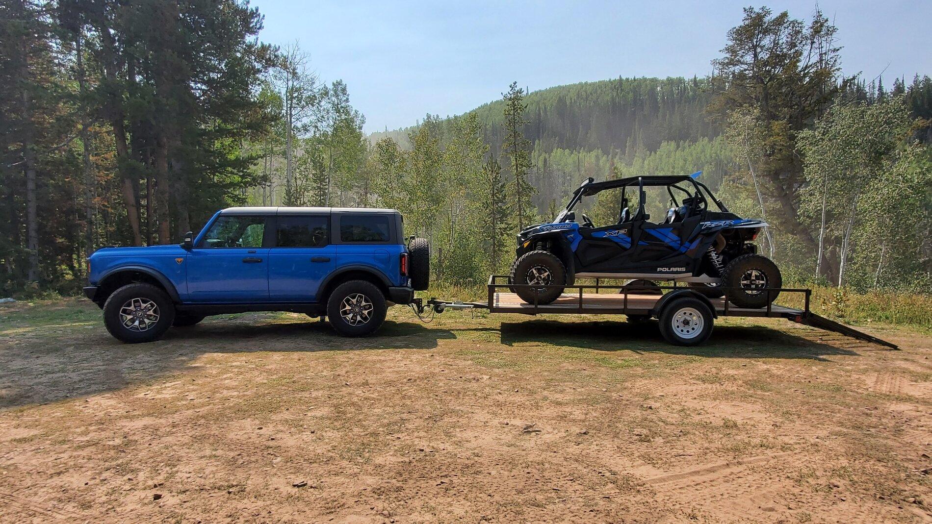 Ford Bronco First Tow (of RZR) with the Bronco - Loving the 2.7! BroncoTowin
