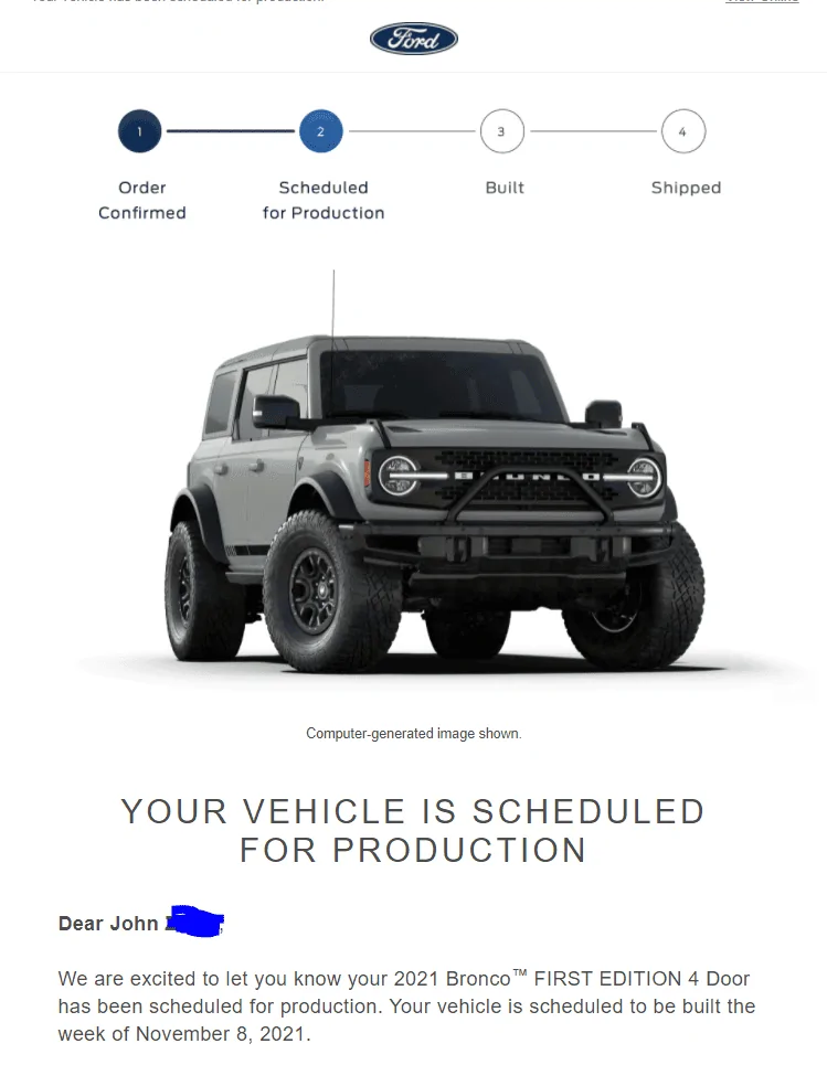 Ford Bronco Got my 11/8 Build Date today 1631191551635