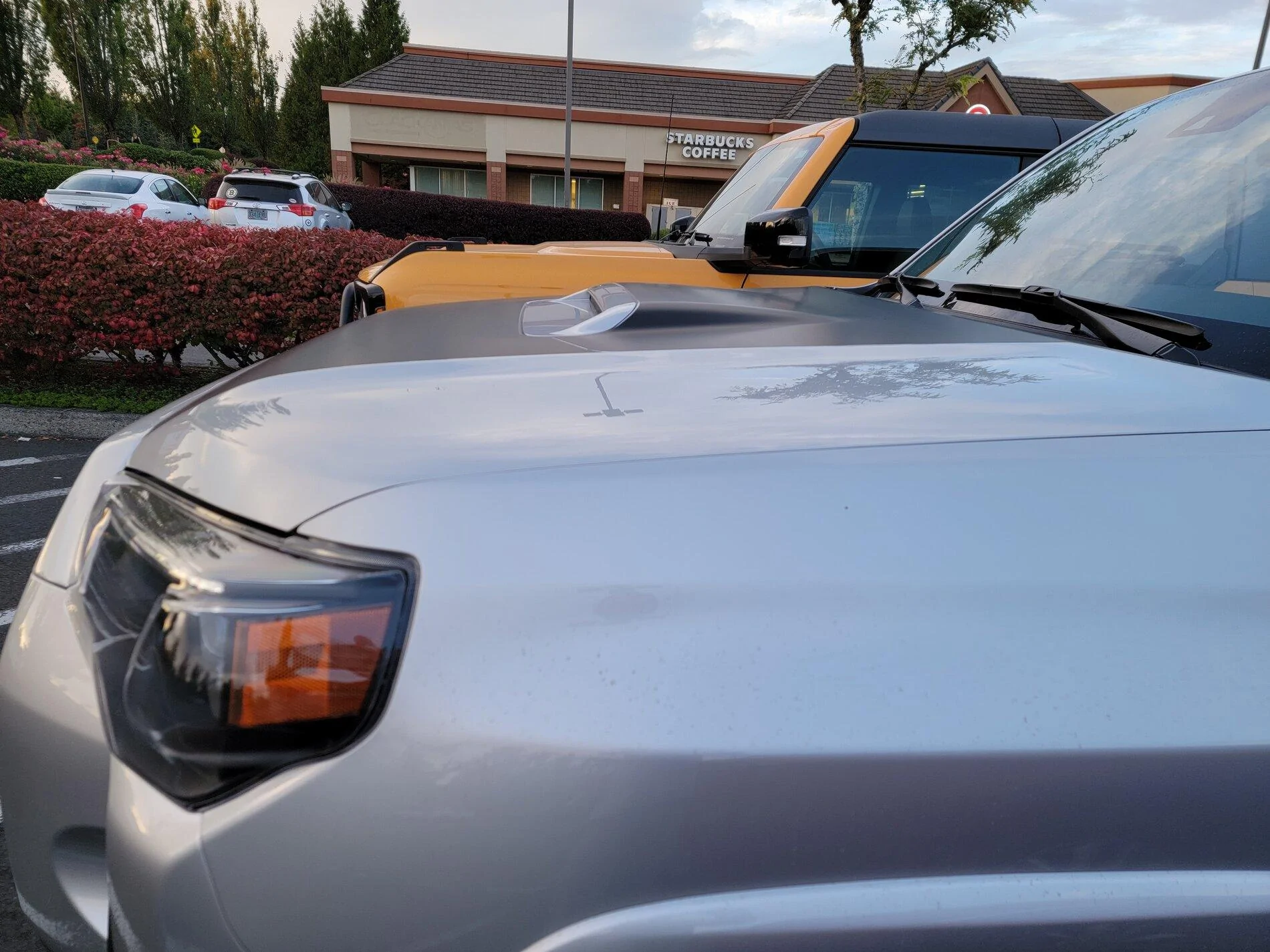 Ford Bronco Cyber Orange First Edition Bronco next to my 4Runner 20210909_192001