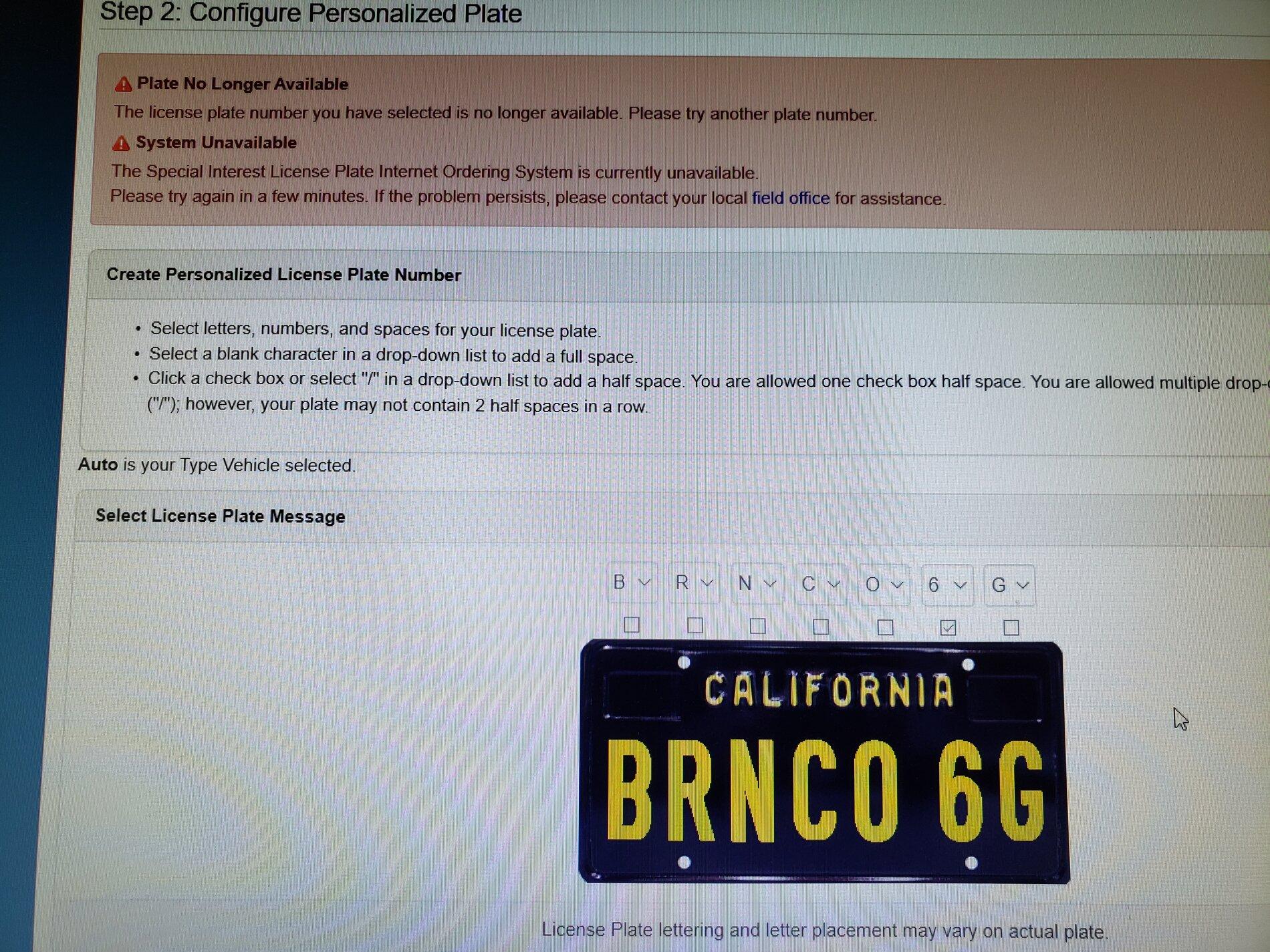 Ford Bronco Custom vanity license plate for Bronco? 20200728_145611