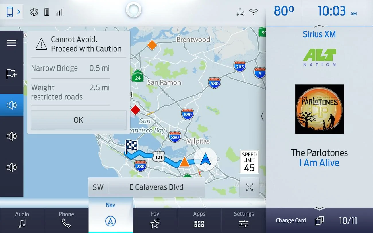 Ford Bronco SYNC 4 with Telenav will keep navigation & maps working even with no cell service RV_Trailer_Active_Guidance_Overvi
