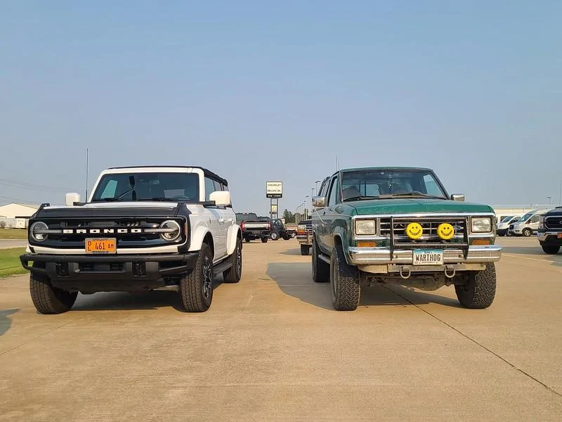 Ford Bronco First Edition next to Bronco2 size comparison 51462477395_fd1542f7eb_c