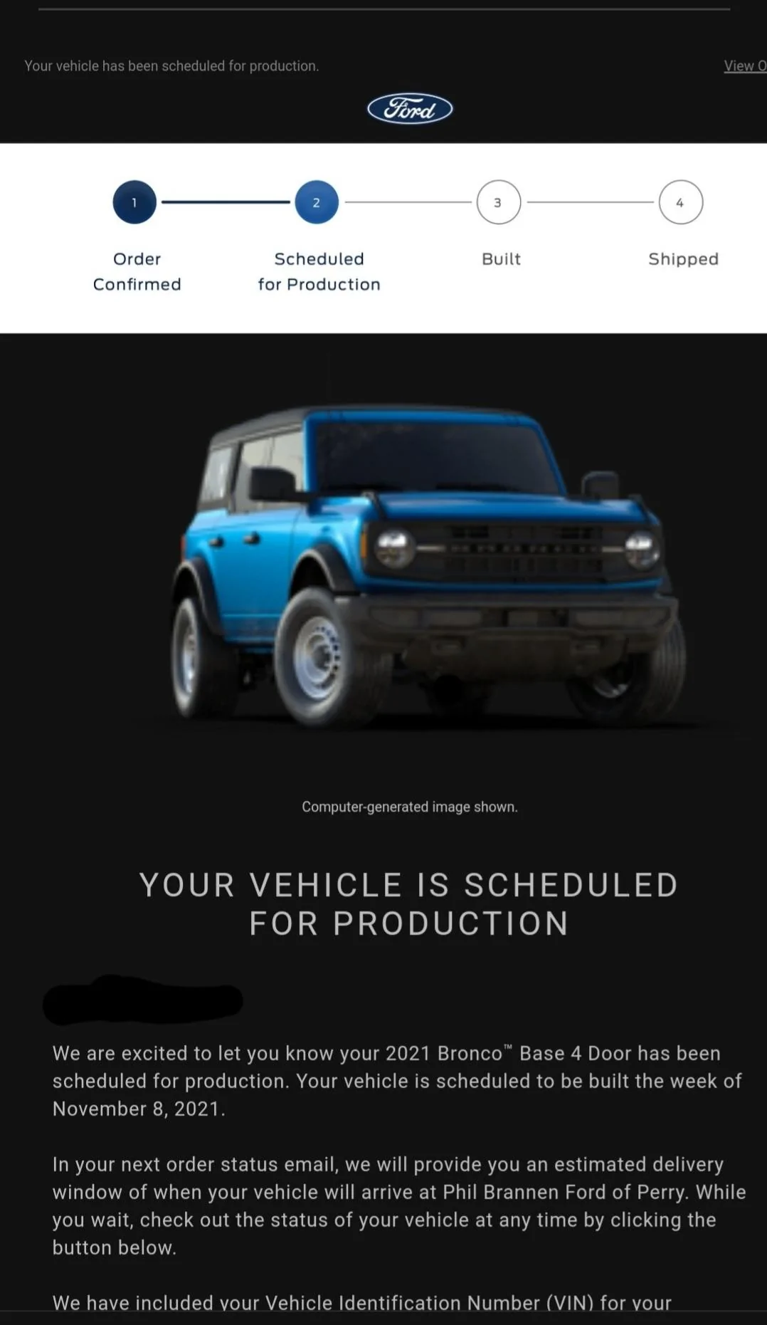Ford Bronco 📬 9/16 Scheduling Email Received Group! Screenshot_20210916-111653_Email