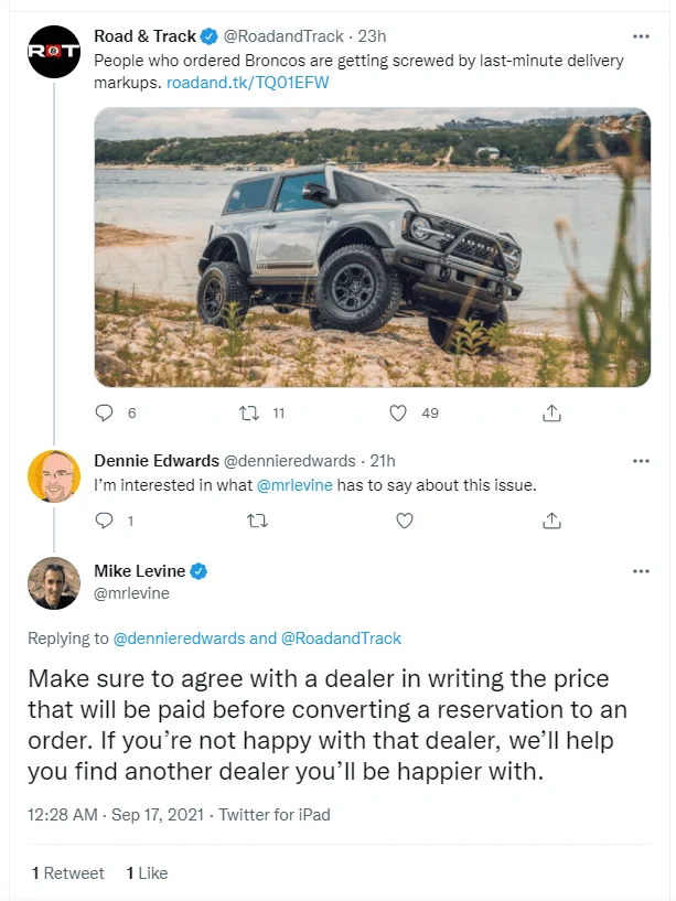 Ford Bronco Dealer Markups Are Getting Some Press 1631894310094
