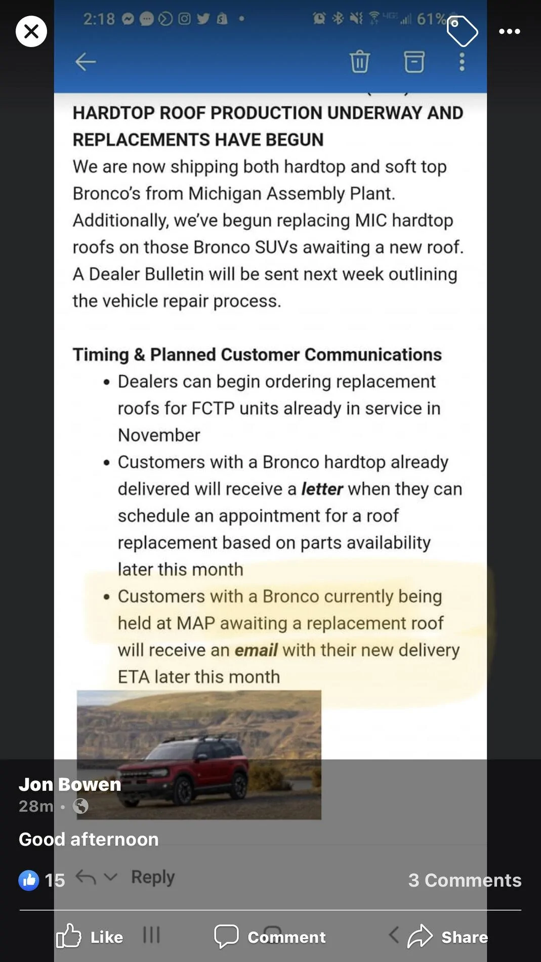 Ford Bronco Who's a 7/19 build? 4355D418-1EE7-4A09-8643-529ACF85BEDF